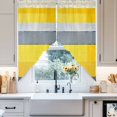 thumbnail image 4 of Yellow Gray Abstract Swag Curtain Valance for Windows, Strip Geometric Window Treatments Short Swag Topper for Kitchen Windows Bathroom Bedroom, 28"x36", 4 of 8