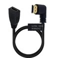 thumbnail image 1 of Kework 2 Pies 48Gbps Hdmi 8K@60Hz Cable De Extensión Ultra Hd Hembra Recta A Ángulo Izquierdo Macho Hdmi 2.1 Extensor Cable Protector De Alta Velocidad Para Xbox Tv Ps4 Ps5 Switch Soporte 4K@120Hz 3D, 1 of 5