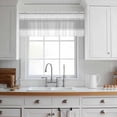 thumbnail image 3 of Gray Solid Color Texture Valance Curtains for Kitchen/Living Room/Bathroom/Bedroom Window, Rod Pocket Small Topper Half Short Window Curtains Voile Sheer Scarf, Simple Grey Stripes 60"x18", 3 of 8