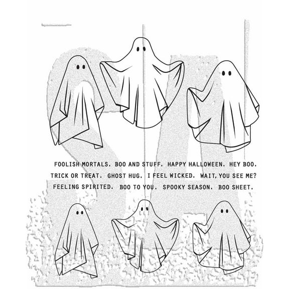 Tim Holtz Cling Stamps 7"X8.5"-Spooky Spirits