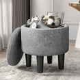 thumbnail image 5 of Costway Modern Accent Chair with Ottoman Armchair Barrel Sofa Chair with Footrest Grey, 5 of 10