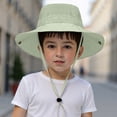 thumbnail image 2 of Toddler Boys Girls Bucket Hat Summer Wide Brim Outdoor Sun Hat For Toddler Baby Kids Fishing Hat UPF 50+ Breathable Sun Hat Beach Hat Gibobby,3-10 Years,Light Green, 2 of 6