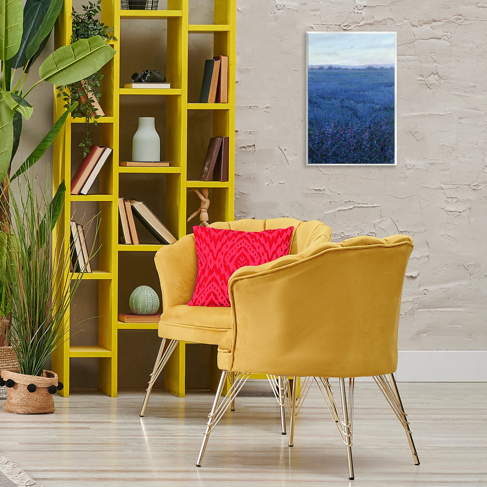 Stupell Industries Vast Blue Fields View Landscape Painting Unframed Art Print Wall Art, 13 x 19