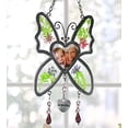 thumbnail image 3 of Grandma Pressed Flower Butterfly with Heart Shaped 1.5" Photo Opening - Suncatcher Gift for a Special Grandmother with Hanging Heart Charm & Beads - Butterfly Measures 4", 3 of 5