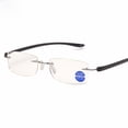 thumbnail image 2 of Gafas de lectura antiazules sin marco de metal, exquisitas y ultraligeras, con diafragma, 2 of 5