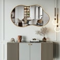 thumbnail image 4 of TEWLOSS Irregular Wall Mirror 46"x26" Cloud Shaped Mirrors for Bathroom, Gold Aluminum Alloy Frame, 4 of 11