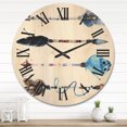 thumbnail image 2 of Designart 'Flowers and Ethnic Feathers On Native Arrows IV' Bohemian & Eclectic Wood Wall Clock, 2 of 5
