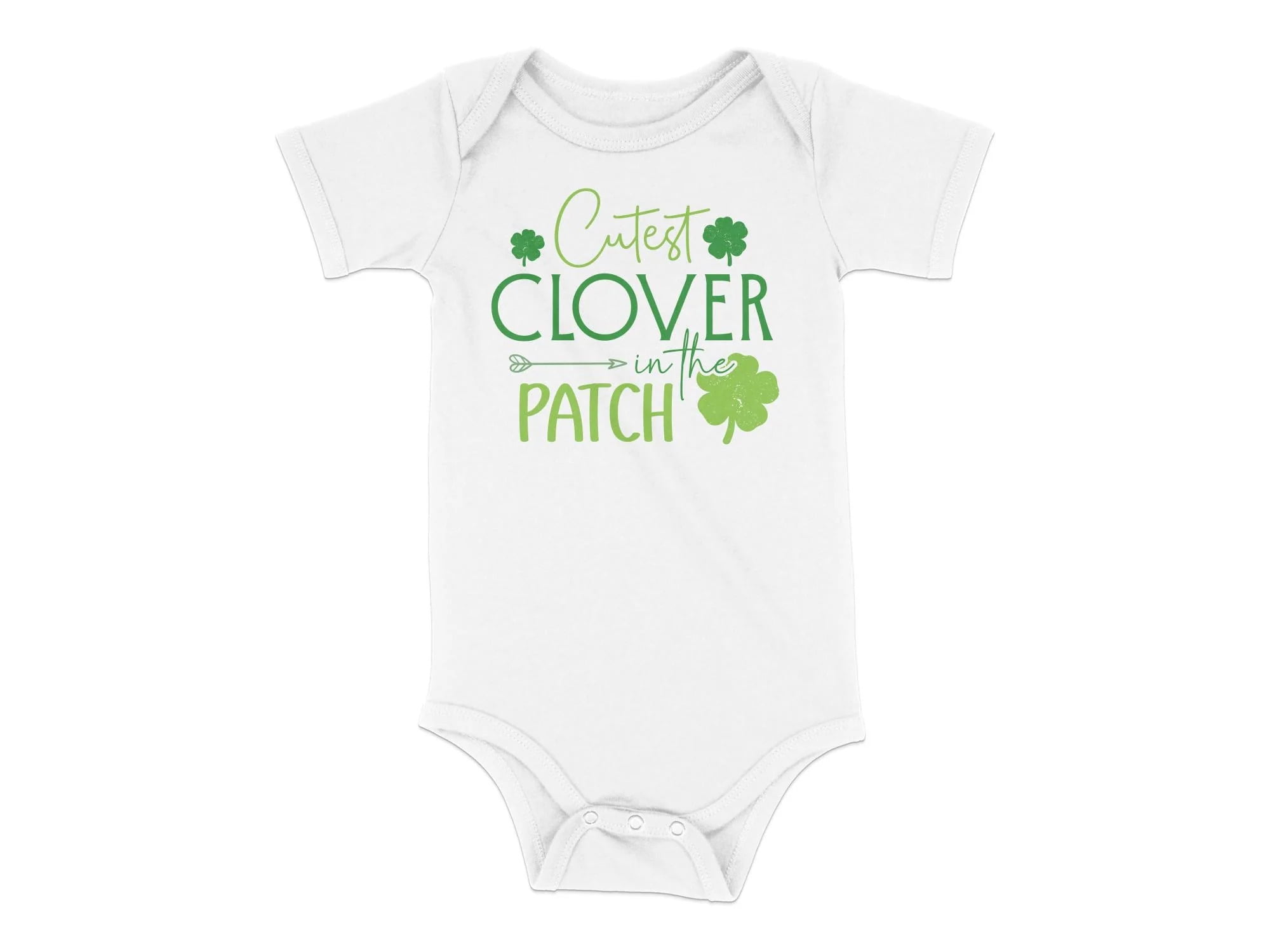 St. Patrick's Day Baby Onesie, Cutest Clover in the Patch Graphic, Green Clover, Newborn to Toddler Sizes Available