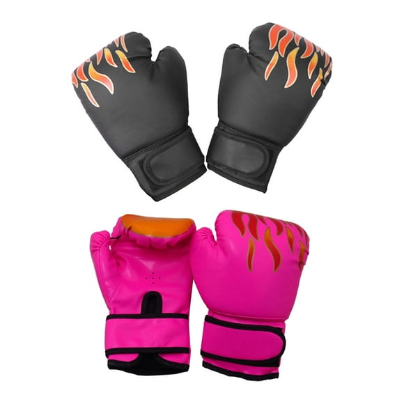 Guantes de boxeo Cola 2 pares cuero PU rosa y negro