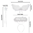 thumbnail image 3 of Xihbxyly Alas de Diablo para Disfraz, Conjunto Blanco y Negro, Incluye Diadema y Tenedor, Correas de Hombro Fáciles de Usar, Accesorio para Fiesta de Halloween, Evento Temático, Tamaño 56 X 24 Cm, 3 of 7
