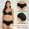 thumbnail image 5 of Women High Waisted Underwear Shapewear, Seamless Briefs Full Coverage Ladies Panties 2Black+2Black XL, 5 of 7