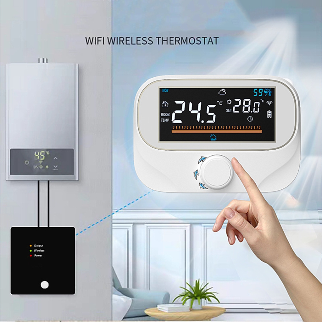 lanema Convenient Installation Gas Boiler Thermostat ABS+PC for Apartments Gas Boiler Thermostat Easy to Carry for Efficient Temperature Control