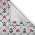 thumbnail image 4 of Ambesonne Geometric Valance Pack of 2, Skulls Red Hearts, 54"X18", Grey Red Coconut, 4 of 5