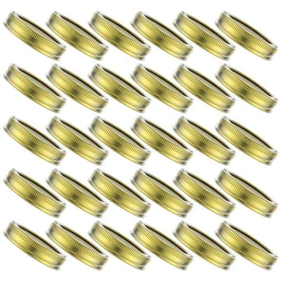 30Pcs Canning Jar Lids with Rings Good Sealing Canning Lids Practical Mason Jar Lids Metal Jar Lids Jar Canning Lids with Date Line for Mason Jar Canning Food Spices