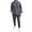 #429-Dark Gray, variant on Yusimy Men's Solid Color 2-Piece Button-Down Hoodie Set Jacquard Loose Pullover Half-Zip Drawstring Pants Casual