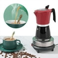 thumbnail image 4 of Moka Pot, Easy To Use Double Color Block Design Reliable Stovetop Coffee Maker With Transparent Lid For Travel Green Red,Red Black, 4 of 8