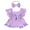 Purple, variant on Suealasg Newborn Baby Girl 2Pcs Summer Outfits Lace Sleeve Round Neck Ruffle Romper with Headband Set Infant Birthday Photoshoot Clothes 0-18 Months