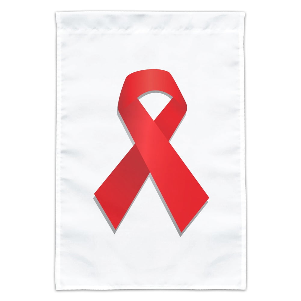 Red Awareness Ribbon Drug Free HIV AIDS Garden Yard Flag - Walmart.com