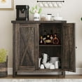 thumbnail image 3 of mall Storage Cabinet, Farmhouse Sideboard Buffet Cabinet with 2 Doors and Adjustable Shelves, Accent Entryway Console Cabinets for Living Room, Dining Room (Dark Oak, 1 Pieces), 3 of 8
