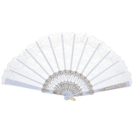 

〖CFXNMZGR〗Fans Chinese Style Lace Hand Held Folding Fan Dance Party Wedding Decor