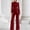 Red women's blazer set a1, variant on Women's 2 Piece Blazer Set High Neck Long Sleeve Wide Leg Pants Elegant Business Work Outfits Slim Matching Office Attire Suit, Brown XL