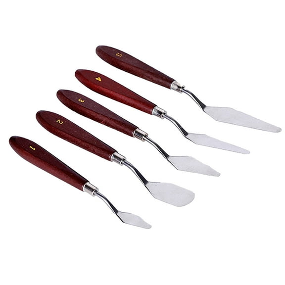 5-Piece Stainless Steel Painting Palette Knife Set – Artist Spatulas for Mixing, Spreading & Texturing Acrylic, Oil & Gouache Paints TIKA