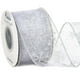 thumbnail image 1 of Ribbli Cinta Con Cable Con Purpurina De Copo De Nieve, Cinta Transparente De Organza Blanca Con Patrón De Copo De Nieve Con Purpurina Plateada Y Borde Metálico Plateado, Cinta Navideña De 2-1/2 Pulgad, 1 of 1