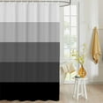 thumbnail image 4 of Fabric Shower Curtain, Black and Grey Striped Gradient Rustic Wood Board Bathroom Curtain with 12 Hooks Waterproof No Bad Odor Machine Washable Bath Curtains for Bathroom, Spa Room, 36"x72", 4 of 6