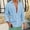 Sky Blue, variant on Men's Casual Stylish Short Sleeve Button-Up Solid Shirt Cotton Beach Shirts V-Neck Casual Button T-shirt Khaki M
