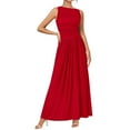 thumbnail image 2 of Htigea Summer Maxi Dresses for Women 2025 Sleeveless Casual Ruched High Waisted Tank Long Sundress Flowy Beach Dress Red,XL, 2 of 9