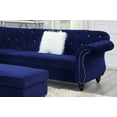 thumbnail image 2 of Contemporary Modern Living Room Sectional Sofa Set Indigo Velvet Fabric Tufted Loveseats Armless Chair Corner Wedge 4pc Set, 2 of 8