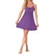thumbnail image 2 of INSPIRE CHIC Vestido de Noche para Mujeres con Tirantes Espagueti, Escote Redondo, Vestido de Dormir con Volantes, Ropa de Casa, Color Púrpura, 2 of 6