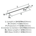 thumbnail image 2 of Amerock Bar Pulls 21-7/16 inch (544mm) Center-to-Center Black Bronze Cabinet Pull, 2 of 3