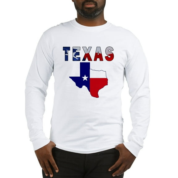 CafePress - Flag Map With Texas Long Sleeve T Shirt - Unisex Cotton Long Sleeve T-Shirt