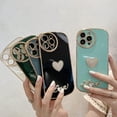 thumbnail image 6 of Compatible with iPhone 13 Pro Max Plating Heart Diamond Case Bling Glitter Crystal Rhinestones Cover Fashion Luxury Love Gemstone Design Camera Protective for Women Girls Girly, 6 of 8