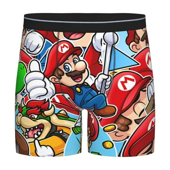 Saiise Mario Men's Underwear Boxer Briefs Cotton Trunks Short Leg Underwear (S-XXL)