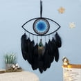 thumbnail image 3 of Gran Atrapasueños De Mal De Ojo Tejido A Mano Atrapasueños De Plumas Negras Colgante De Pared Atrapasueños Artesanía Adorno Decoración De Pared Para El Dormitorio Sala De Estar 60Cm Muyoka Hogar, 3 of 6