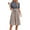 Gray, variant on ZZwxWA Women 2025 Summer Dress Short Sleeve Ribbed Teacher Church Modest Business Casual Work Outfits Midi Dress