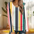 thumbnail image 2 of Long Sleeve Tops for Women Casual V Neck T-shirts with Graphic Print Loose Fit Tunic Tops Fall Spring Tees (3XL, Style 06), 2 of 5