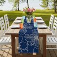 thumbnail image 4 of Table Runners 120 Inches Long Dress Scarves, Blue Flowers Farmhouse Coffee/Dining/Kitchen Table Runner for Living Room, Spring Floral Botanical Modern Art 13x120 Inch, 4 of 9