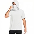 thumbnail image 4 of YUGYXL Hoodie for Unisex Short Sleeve Athletic Hoodies with Mask Sports Workout Pullover Sweatshirt XXXXXL White, 4 of 8