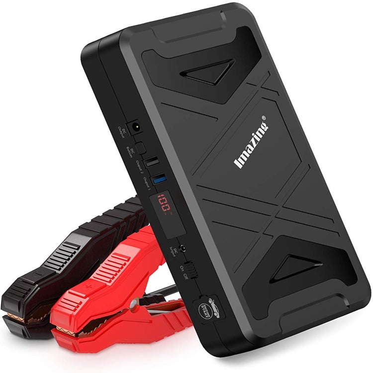Up to All Gas or 10L Diesel Engine QC 3.0 and LED Light Imazing Portable Car Jump Starter 4000A Peak 26800mAH 12V Auto Battery Booster Portable Power Pack with Indicator Light Jumper Cables 