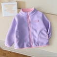 thumbnail image 6 of RYRJJ Toddler Kid Girls Boys Fleece Jackets Lightweight Zip Up Sherpa Fall Winter Coats Long Sleeve Stand Collar Jacket, 6 of 7