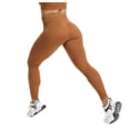 thumbnail image 2 of Leggings de entrenamiento para mujer: color liso, cintura elástica, poliéster, corte ajustado, pantalones deportivos informales de verano para correr/yoga, tallas S-M-L, 2 of 6