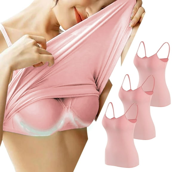 Mceream 3 Pack Womens Cotton Tank Tops with Built In Bra Camisole Adjustable Strap Yoga Shirts with Shelf Bra for Workout Breathable Sport Underwear Vest