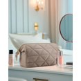 thumbnail image 4 of BAGSMART Makeup Bag Travel Cosmetic Bag, Puffy Padded Make Up Bags for Women Makeup Organizer Case, Wide-open Pouch Purse Travel Essentials Toiletries Accessories Brushes, Camel, 4 of 7