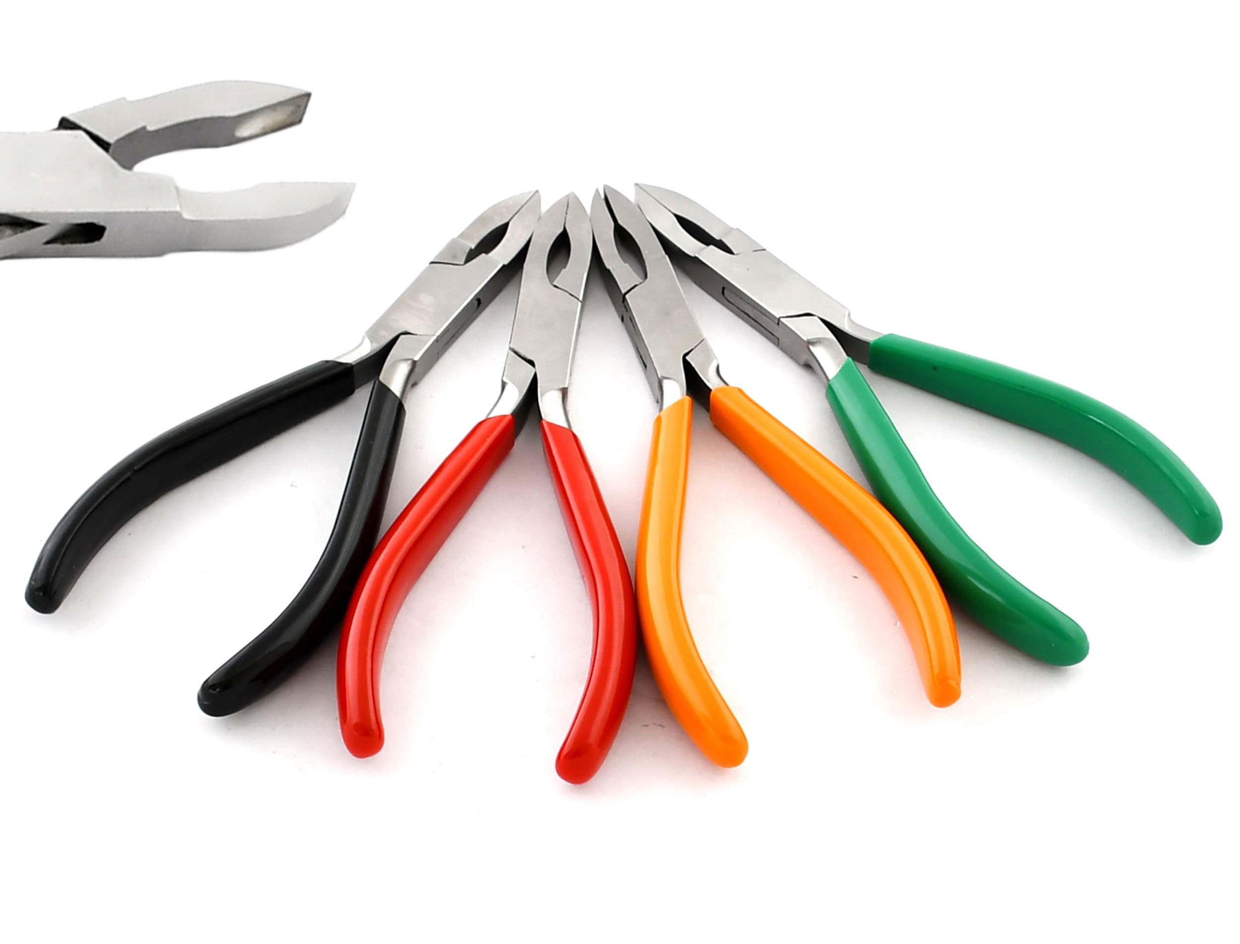 OdontoMed2011 Set of 4 Pieces Loop Closing Pliers Perfect for Closing Jump Rings (Mix Color Grip)