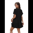thumbnail image 4 of Vestido Negro de Corta con Escote en V y Bajo con Volantes (Talla XL), 4 of 10