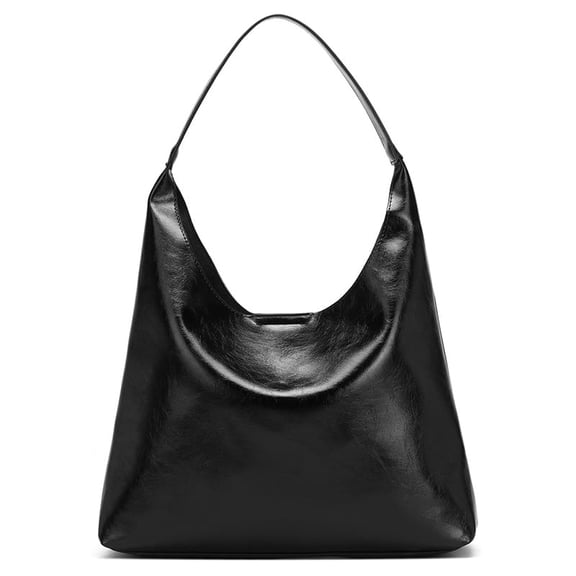 Alikpop Women's PU Hobo Shoulder Purse Tote Bag with Inner Pouch, Black