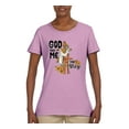 thumbnail image 2 of Wild Bobby God Made Me This Way Cross with Sunflowers Inspirational/Christian Women Graphic Tee, Light Pink, Large, 2 of 6